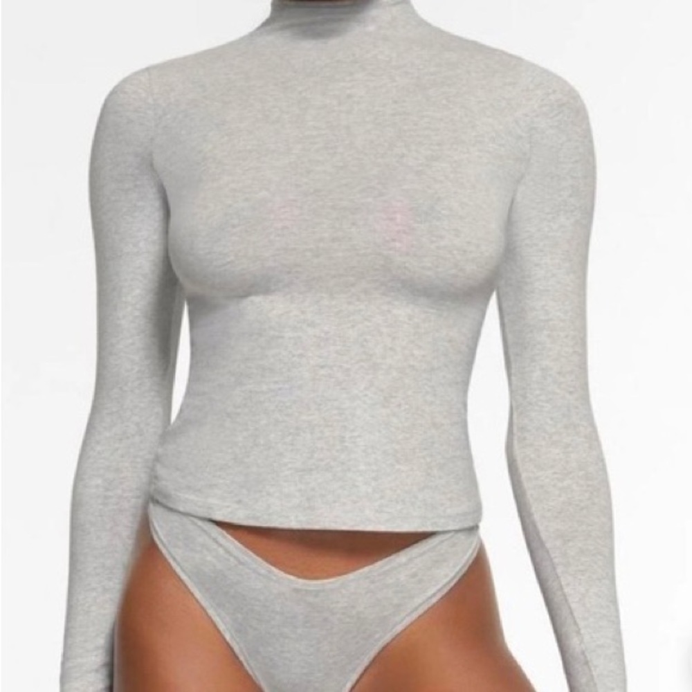 Skims Turtleneck Cotton Jersey Long sleeve